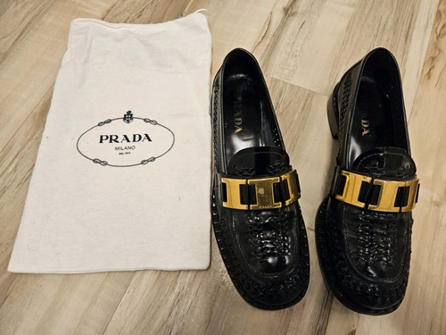 Prada woven loafer schuhe - prada,