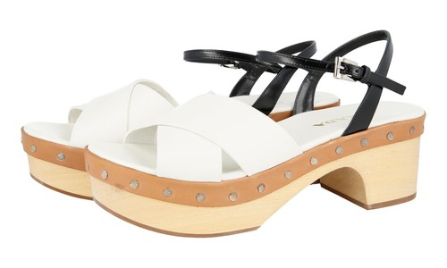 Prada leder sandalen clogs - prada,